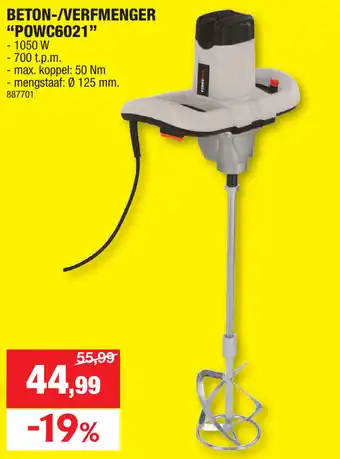 Hubo BETON-/VERFMENGER "POWC6021" aanbieding