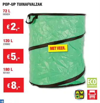Hubo POP-UP TUINAFVALZAK 72 L aanbieding