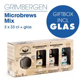 Prik en Tik GRIMBERGEN Microbrews Mix 3 x 33 cl + glas aanbieding