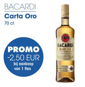 Prik en Tik BACARDI Carta Oro 70 cl aanbieding