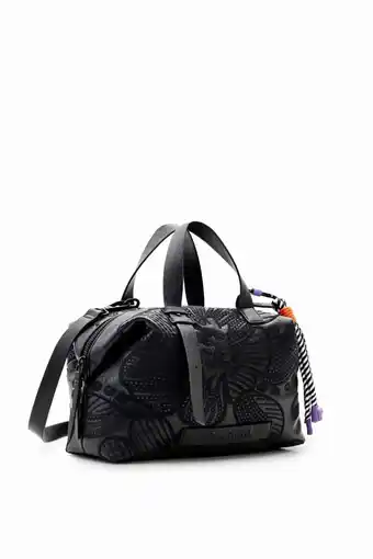 Middelgrote tas met geborduurde bloemen