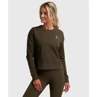 Decathlon Tennis/padel organische sweatshirt dames olive aanbieding