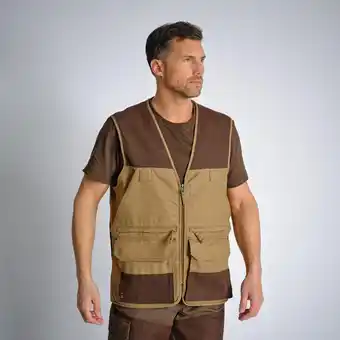 Decathlon Jachtvest met veel zakken 500 renfort bruin aanbieding
