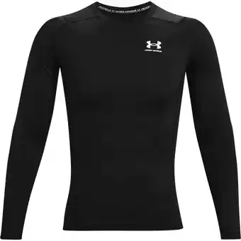 Decathlon Blouse under armour heatgear armour long sleeve, zwart, mannen aanbieding
