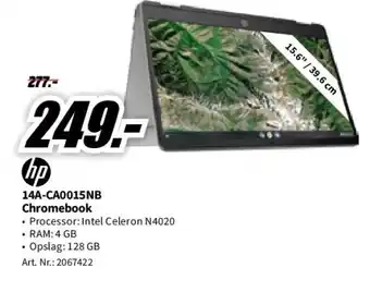 MediaMarkt Hp chromebook x360 14a-ca0015nb intel celeron n4120 (823t0ea) aanbieding