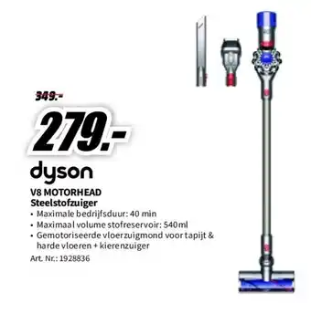 MediaMarkt Dyson steelstofzuiger v8 motorhead (282088-01) aanbieding