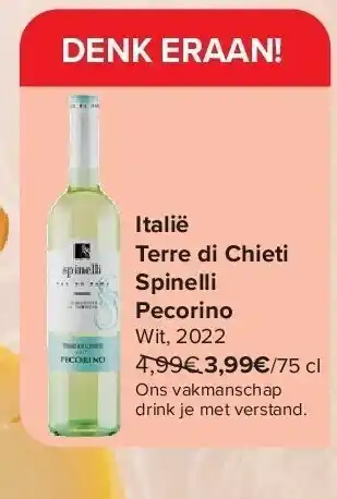 Carrefour Italië terre di chieti spinelli pecorino aanbieding