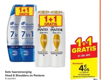 Carrefour Sets haarverzorging head & shoulders en pantene aanbieding