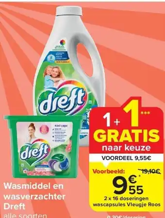 Carrefour Wasmiddel en wasverzachter dreft aanbieding