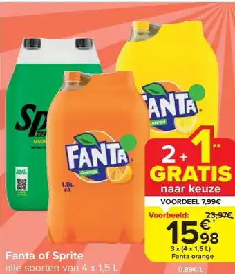 Carrefour Fanta of sprite aanbieding
