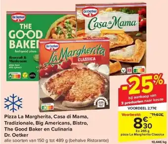 Carrefour Pizza la margherita, casa di mama, tradizionale, big americans, bistro, the good baker en culinaria dr. oetker aanbieding