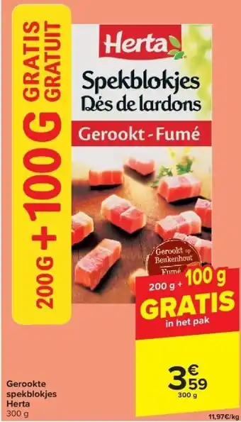 Carrefour Gerookte spekblokjes herta aanbieding