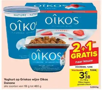 Carrefour Yoghurt op griekse wijze oîkos danone aanbieding
