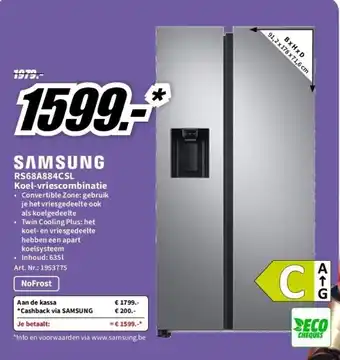 Samsung amerikaanse koelkast c (rs68a884csl/ef)