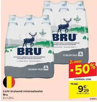 Carrefour Licht bruisend mineraalwater bru aanbieding
