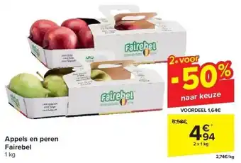 Carrefour Appels en peren fairebel aanbieding