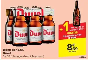 Carrefour Blond bier 8,5% duvel aanbieding