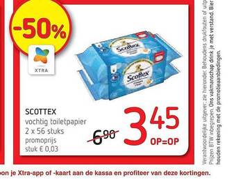 Spar Colruyt Scottex Vochtig Toiletpapier aanbieding