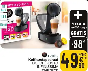 Cora KRUPS Koffiezetapparaat DOLCE GUSTO INFINISSIMA aanbieding
