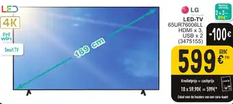 Cora LG LED-TV 65UR76006LL HDMI x 3, USB x 2 aanbieding