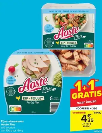 Carrefour Aoste Plus Fijne vleeswaren 2 x 120g aanbieding