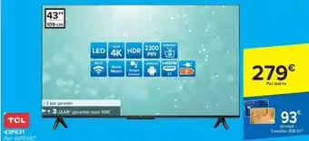 Carrefour Tcl uhd 4k led tv aanbieding