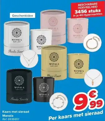 Carrefour Kaars met sieraad manala aanbieding