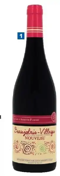 Carrefour Beaujolais-Villages Nouveau la Cave D’Augustin Florent Rood 75cl aanbieding