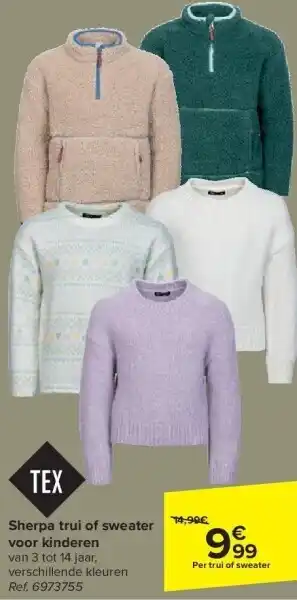 Carrefour Sherpa trui of sweater voor kinderen aanbieding