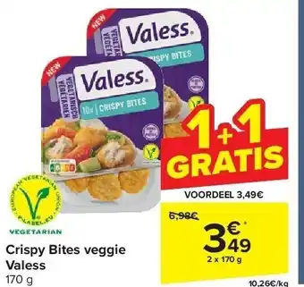 Carrefour Valess Crispy bites veggie 2 x 170g aanbieding