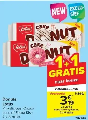 Carrefour Lotus Donuts 2 x 204g aanbieding