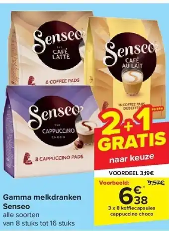 Carrefour Senseo Gamma melkdranken aanbieding