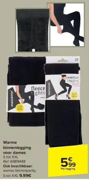 Carrefour Warme binnenlegging voor dames S tot XXL aanbieding