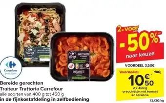 Carrefour Bereide gerechten traiteur trattoria carrefour 2 x 400g aanbieding