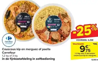 Carrefour Couscous kip en merguez of paella carrefour aanbieding