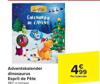 Esprit de Fête Adventskalender dinosaurus 182g snoep