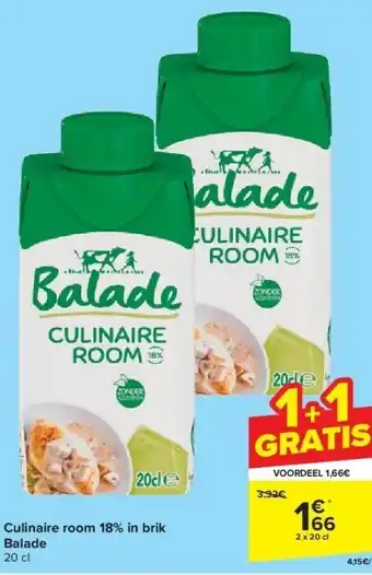 Carrefour Balade Culinaire room 18% in brik 2 x 20cl aanbieding