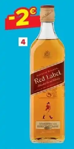 Carrefour Johnnie Walker Whisky red label 40% 70cl aanbieding