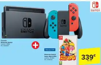 Carrefour Console nintendo switch + Nintendo Switch Super Mario RPG aanbieding