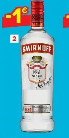 Carrefour Smirnoff Wodka 70cl aanbieding