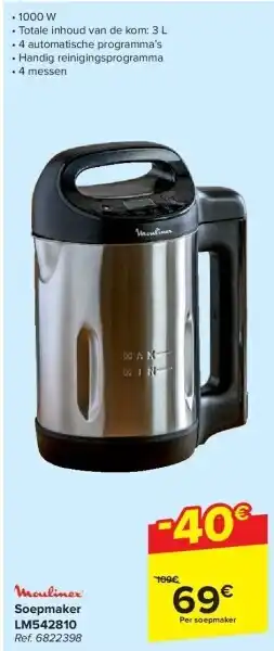 Carrefour Moulinex Soepmaker LM542810 aanbieding