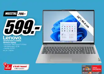 MediaMarkt Lenovo IdeaPad Slim 5 16ABR8 Windows-laptop aanbieding