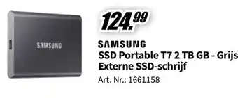 MediaMarkt SAMSUNG SSD Portable T7 2 TB GB - Grijs Externe SSD-schrijf aanbieding