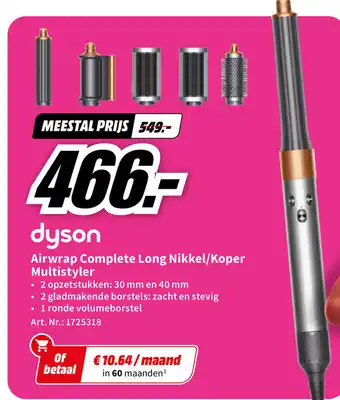 MediaMarkt dyson Airwrap Complete Long Nikkel/Koper Multistyler aanbieding