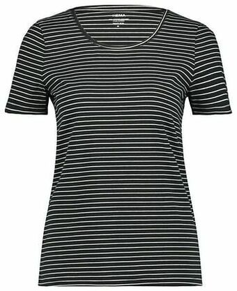 HEMA Dames T-shirt Strepen Zwart/wit (zwart/wit)