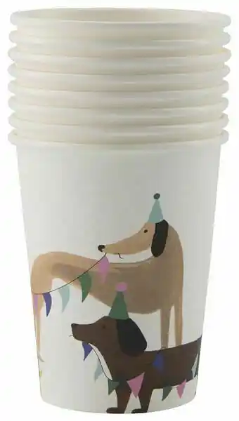HEMA Kartonnen Bekers 250ml Feestbeest - 8 Stuks