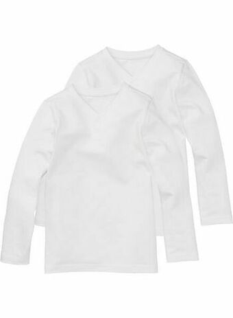 HEMA 2-pak Kinder T-shirt - Biologisch Katoen Wit (wit)
