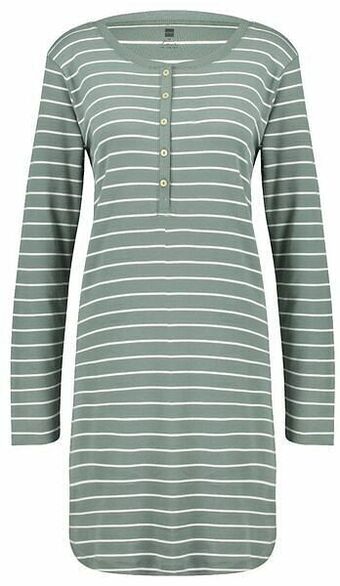 HEMA HEMA Dames Nachthemd Katoen Strepen Groen (groen) aanbieding