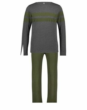 HEMA Herenpyjama Streep Legergroen (legergroen)