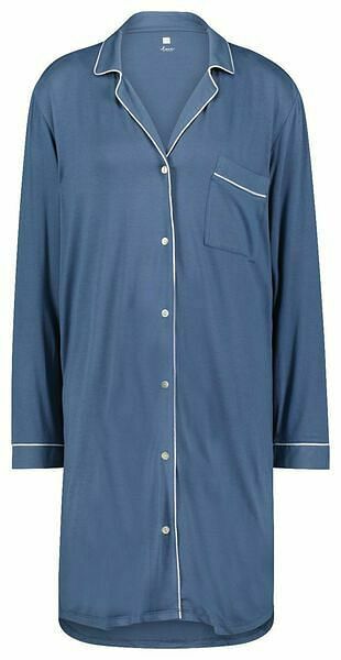 HEMA Dames Nachthemd Viscose Blauw (blauw)